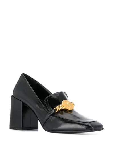 Shop Versace Medusa Chain Pumps In D41oh Nero Oro Caldo