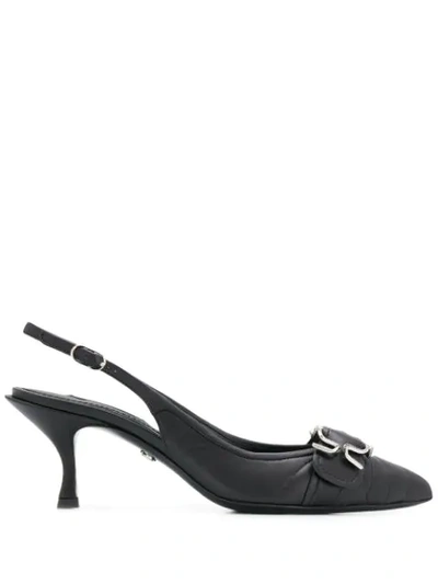 Shop Dolce & Gabbana Devotion Matelassé Slingback Pumps In Black