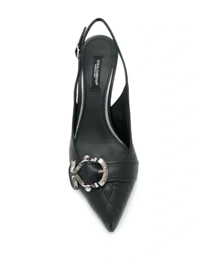 Shop Dolce & Gabbana Devotion Matelassé Slingback Pumps In Black