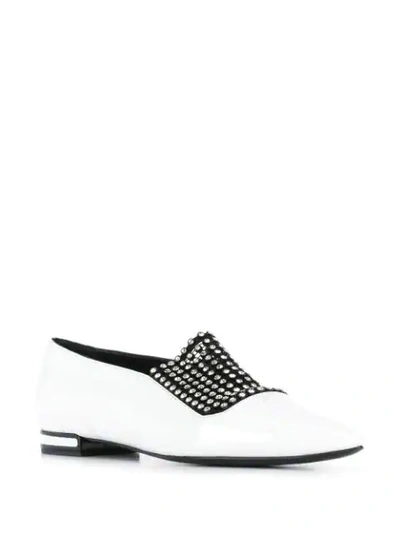 Shop Casadei Bellatrix Flat Shoes In White