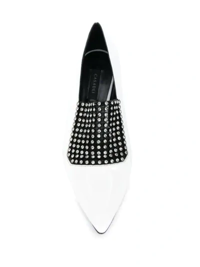 Shop Casadei Bellatrix Flat Shoes In White