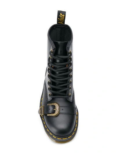 Shop Dr. Martens' Dr. Martens Buckle Fastening Combat Boots - Black