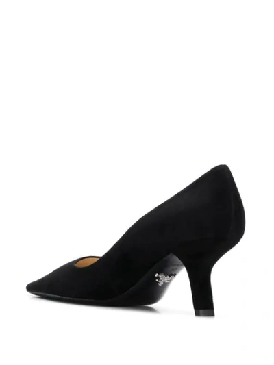 Shop Prada Angled Heel Pumps In F0002 - Black