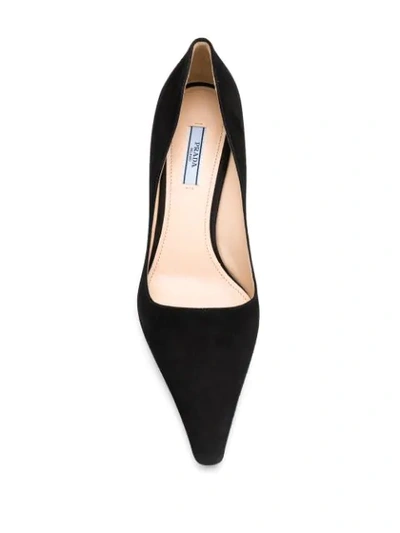 Shop Prada Angled Heel Pumps In F0002 - Black