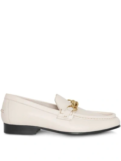 Shop Burberry The Leather Link Loafer In White