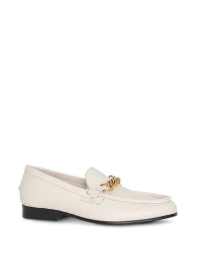 Shop Burberry The Leather Link Loafer In White