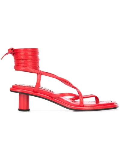 Shop Proenza Schouler Strappy Mid Heel Sandals In Red