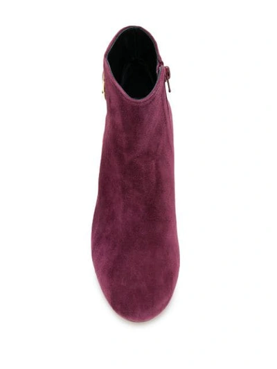 Shop Tila March Buckle-detail Ankle Boots In Purple