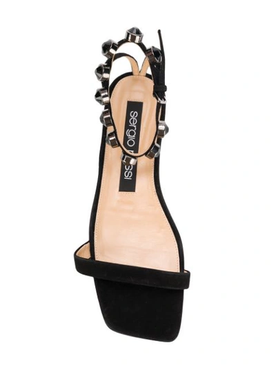 Shop Sergio Rossi Crystal Embellished Sandals - Black