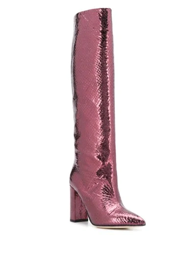 Shop Paris Texas Embossed Knee Boots In Neutrals