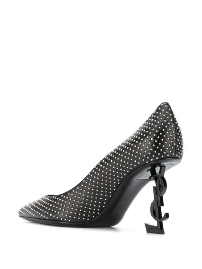 Shop Saint Laurent Studded Opyum Pumps In Black