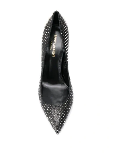 Shop Saint Laurent Studded Opyum Pumps In Black