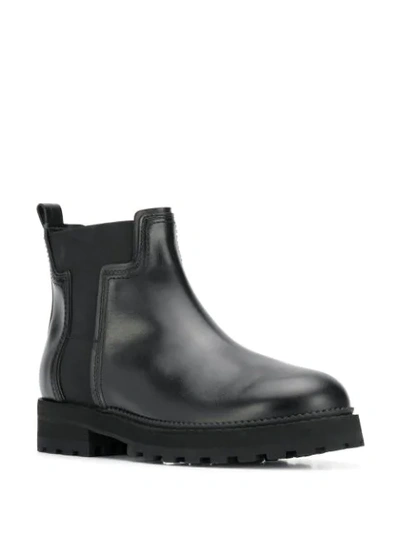 Shop Tod's Panelled Ankle Boots In Black