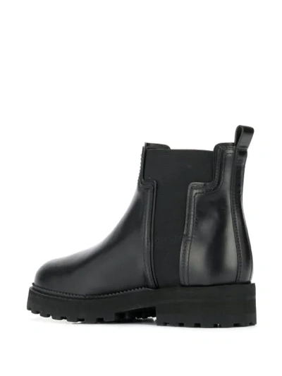 Shop Tod's Panelled Ankle Boots In Black