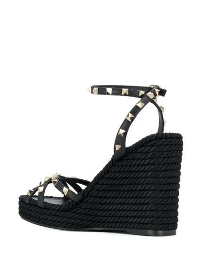 Shop Valentino Rockstud Edge Sandals In Black