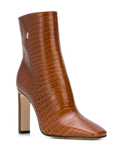 Shop Jimmy Choo Minori 100mm Boots In Brown