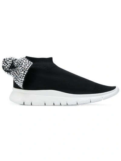 Shop Joshua Sanders Embellished Bow Sneakers - Black