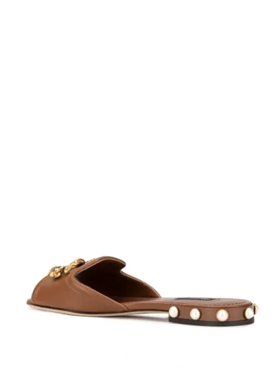 Shop Dolce & Gabbana Slip-on Sandals In Brown