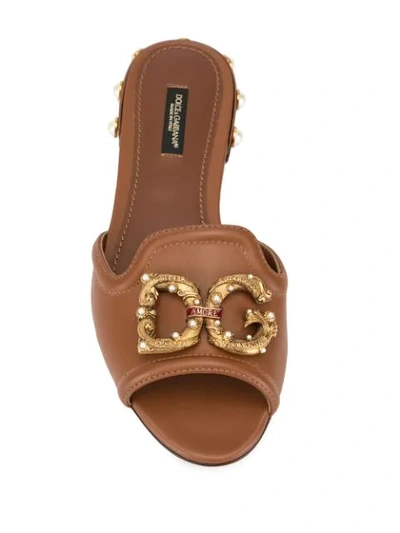 Shop Dolce & Gabbana Slip-on Sandals In Brown