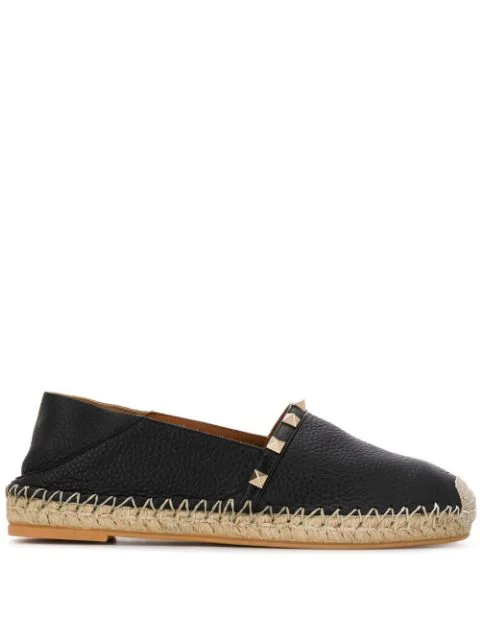 valentino garavani rockstud leather espadrilles