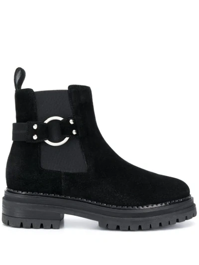 Shop Sergio Rossi Side Buckle Boots In Black