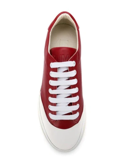 Shop Mm6 Maison Margiela Platform Lace-up Sneakers - Red