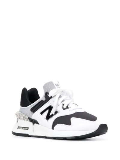 Shop New Balance Lace-up Sneakers In White ,black