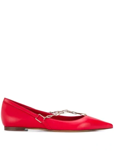 Shop Valentino Garavani Chain Detail Pumps In Ju5 Red