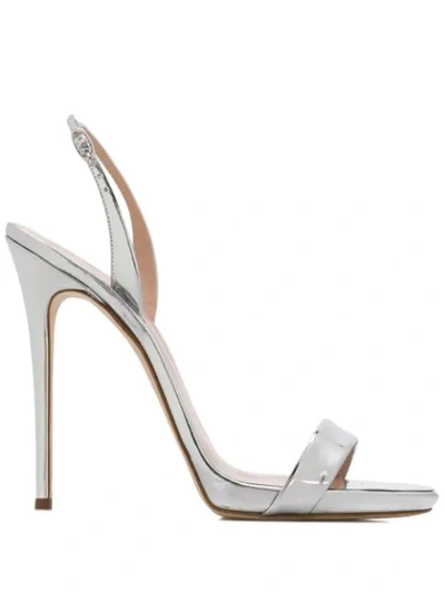 Shop Giuseppe Zanotti Sophie Stiletto Sandals In Silver