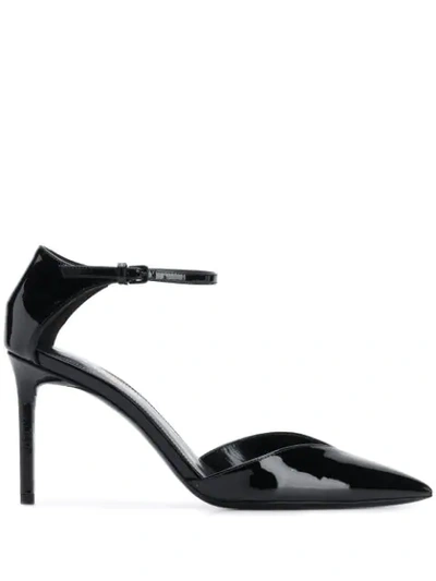 Shop Saint Laurent Anja 85 Pointed-toe Pumps In Black