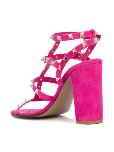 Shop Valentino Garavani Rockstud Sandals - Pink