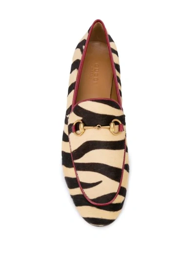 Shop Gucci Zebra Horsebit Loafers In Black