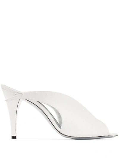 Shop Givenchy Snake-effect Mules In White