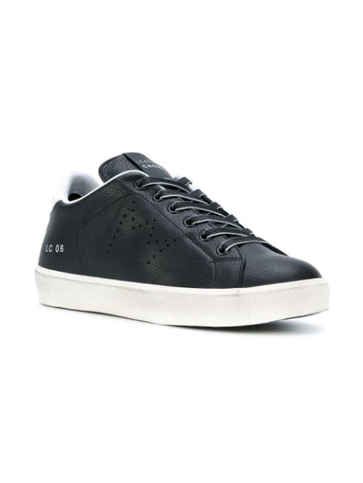 Shop Leather Crown Lc06 Leather Sneakers In Black