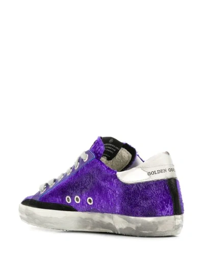Shop Golden Goose Superstar Textured Sneakers In Purple