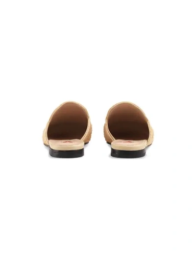 Shop Gucci Princetown Raffia Slippers In Neutrals