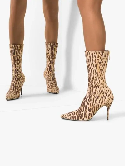 Shop Zimmermann Animal Print Mid-calf Boots In Brown