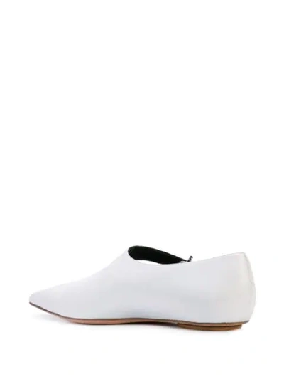 Shop Rosetta Getty Asymmetric Strap Ballerina Shoes In White