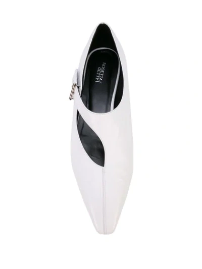 Shop Rosetta Getty Asymmetric Strap Ballerina Shoes In White