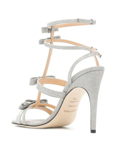 Shop Sergio Rossi Strappy Glitter Sandals In Metallic