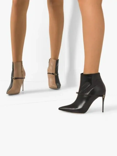 Shop Jennifer Chamandi Niccolo Two-tone Ankle Boots In Black