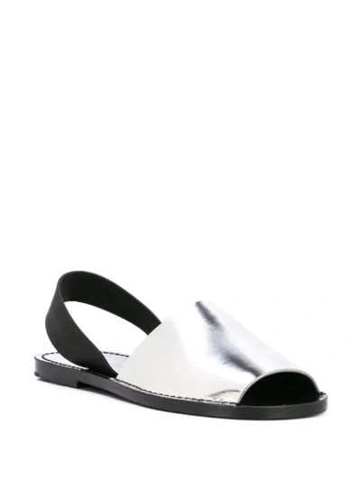Shop Proenza Schouler Sling Back Peep Toe Sandals In Metallic