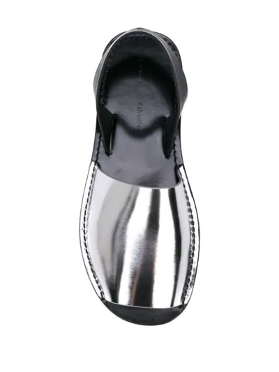 Shop Proenza Schouler Sling Back Peep Toe Sandals In Metallic