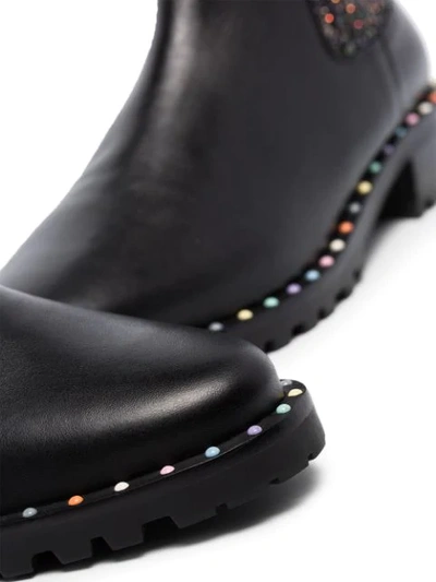 Shop Sophia Webster Bessie Glittered Chelsea Boots In Black