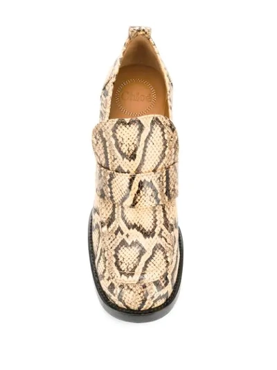 Shop Chloé Heeled Loafers In Nude