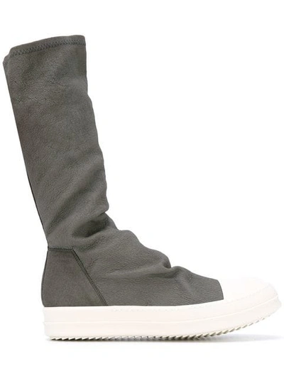 Shop Rick Owens Sneaker Style Calf Boots In Green