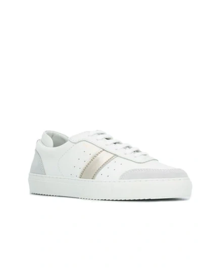 Shop Axel Arigato Metallic Stripe Low Top Sneakers In White