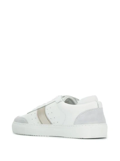 Shop Axel Arigato Metallic Stripe Low Top Sneakers In White