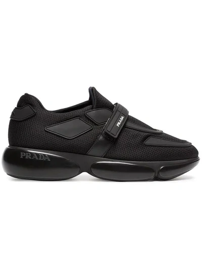 Shop Prada Black Cloudbust 40 Leather Sneakers