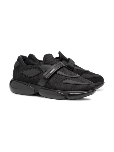 Shop Prada Black Cloudbust 40 Leather Sneakers